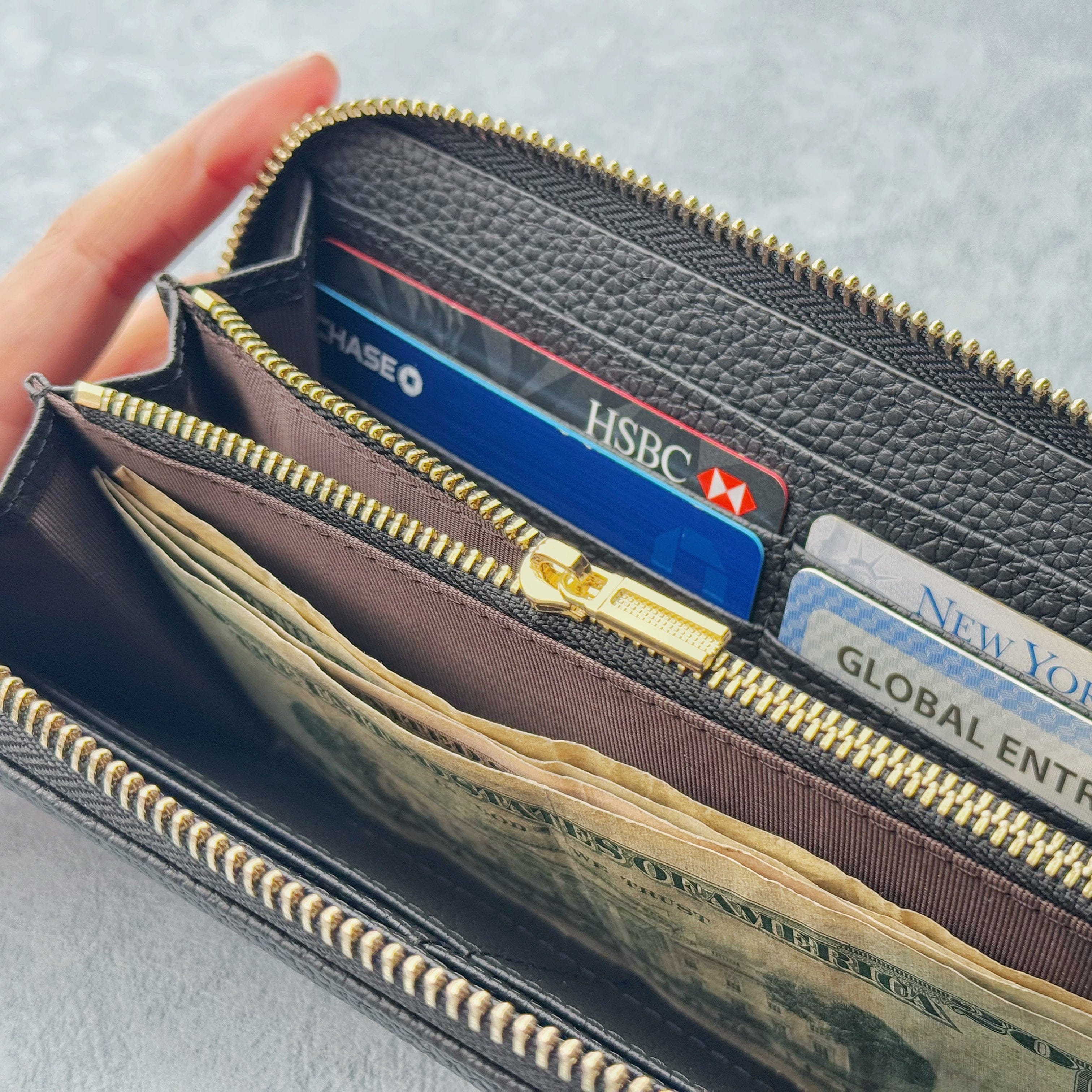 Zip-Around Leather Wallet