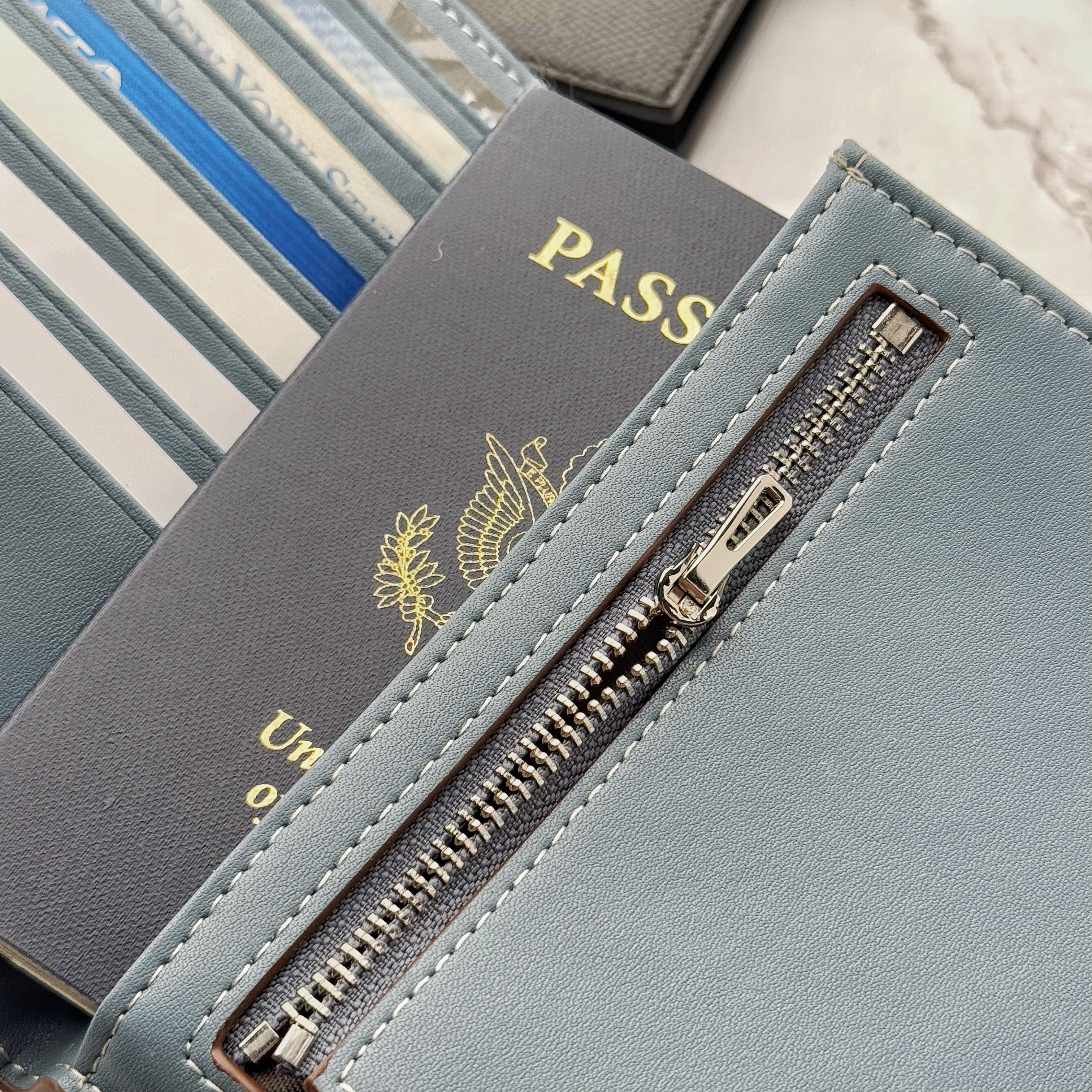 Multi-Purpose Leather Passport Wallet