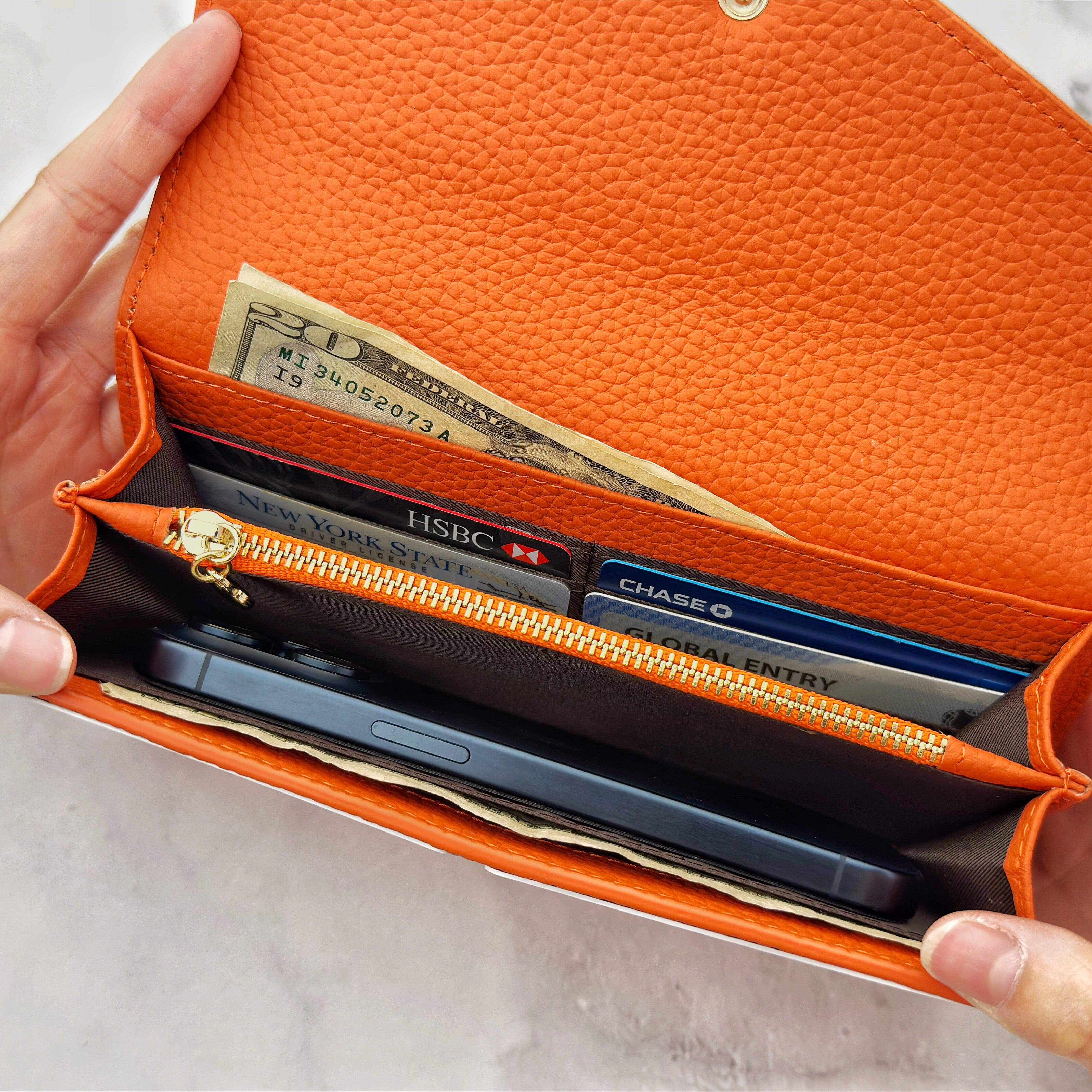 Long Envelope Leather Wallet