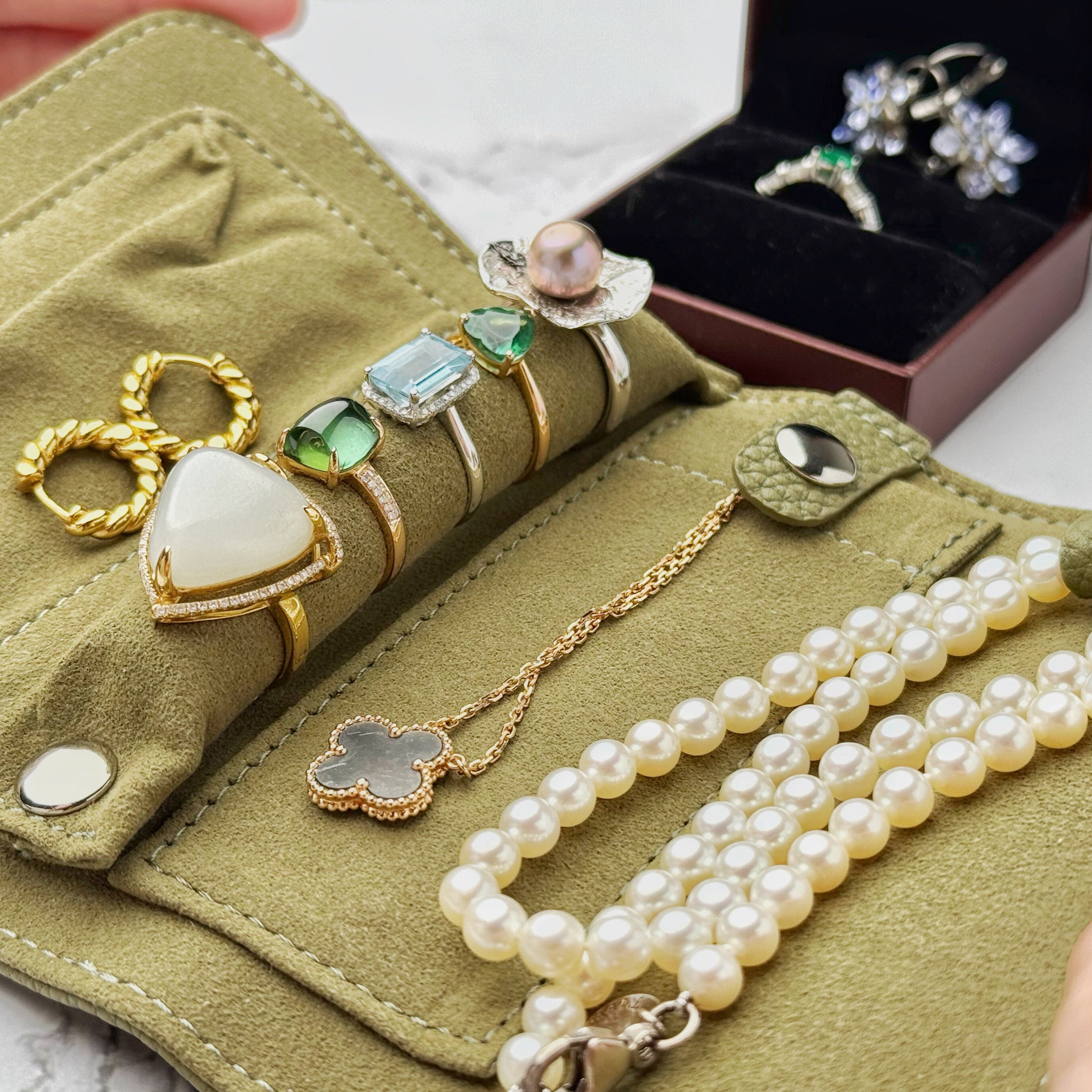 Leather Jewelry Travel Bag