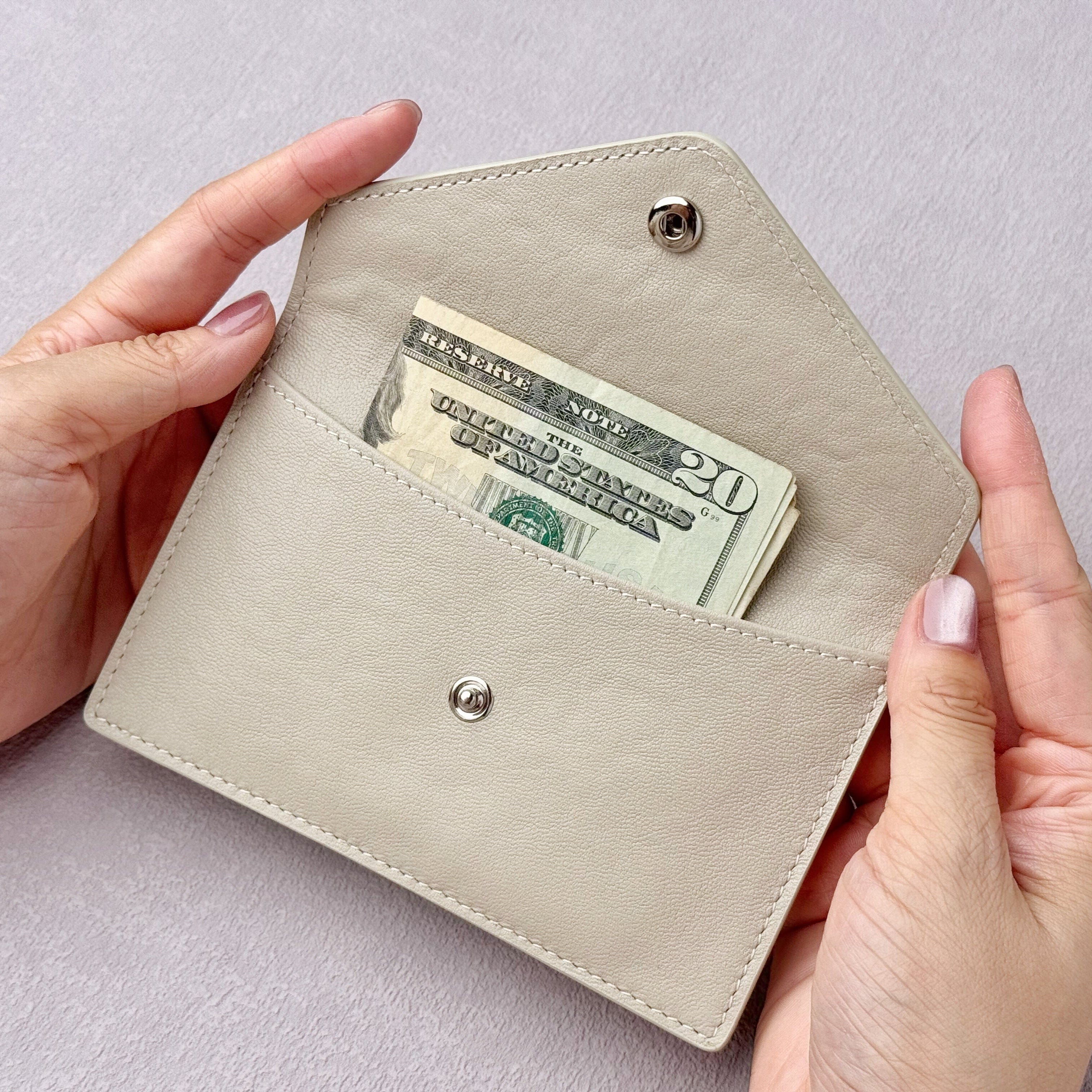 Premium French Cowhide Leather Envelope Wallet