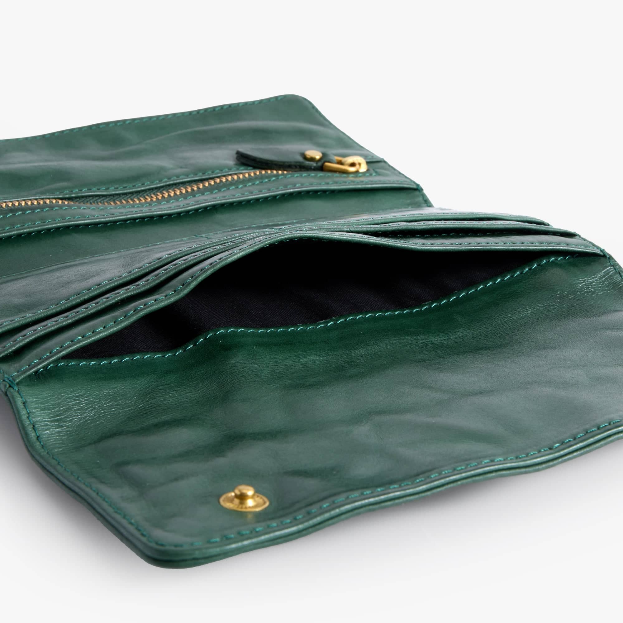 Tanned Leather Thin Long Wallet