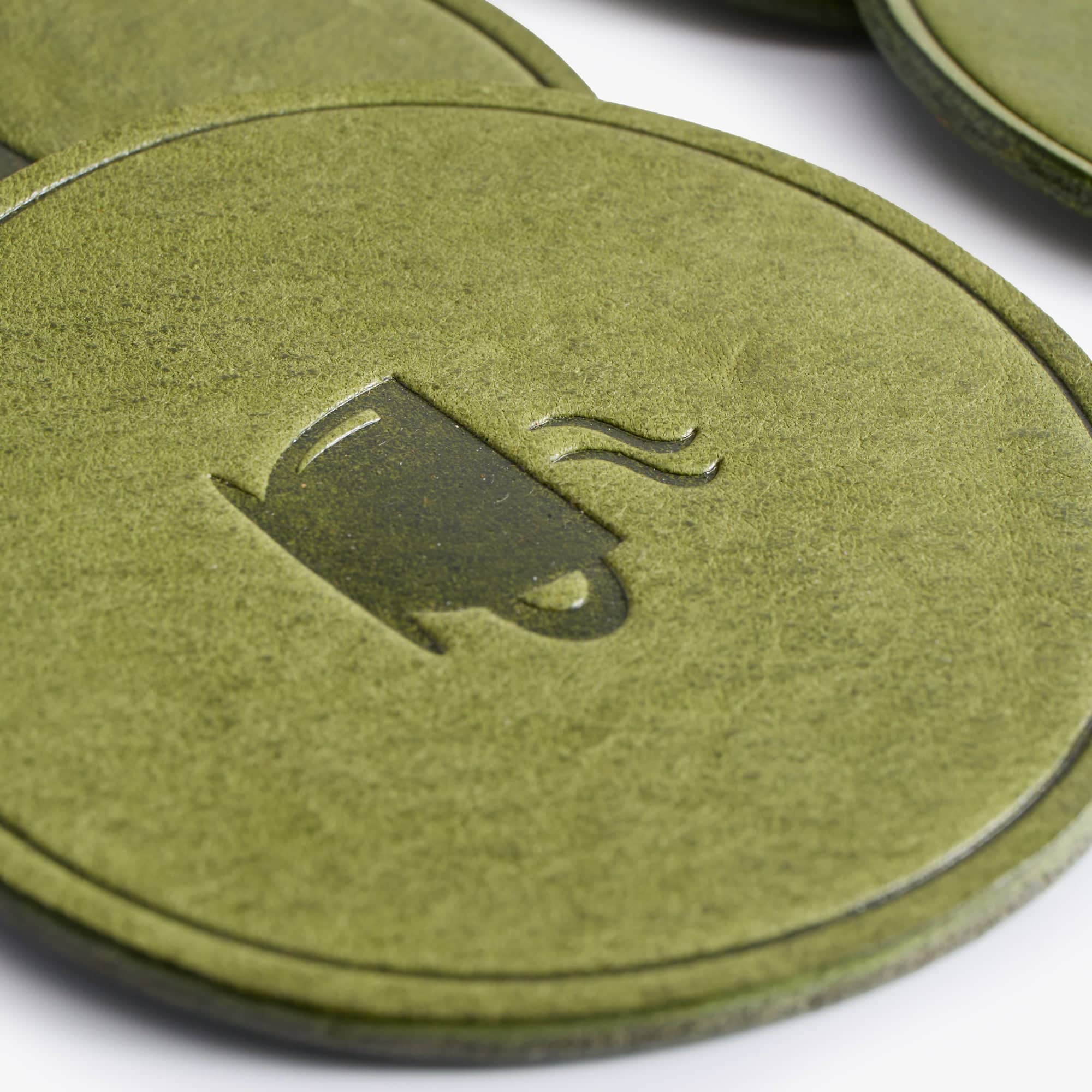 Handcrafted Leather Coaster Set