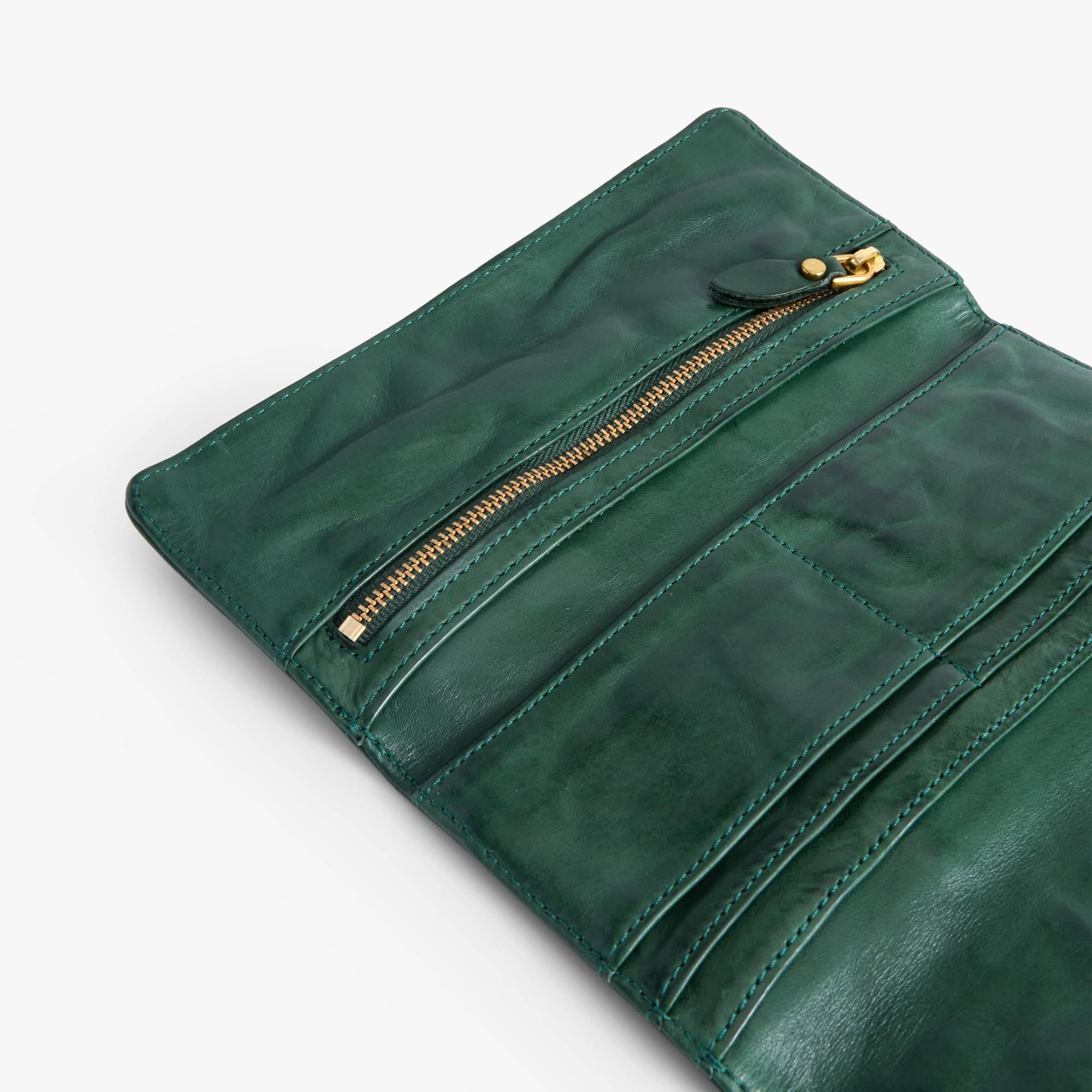 Tanned Leather Thin Long Wallet