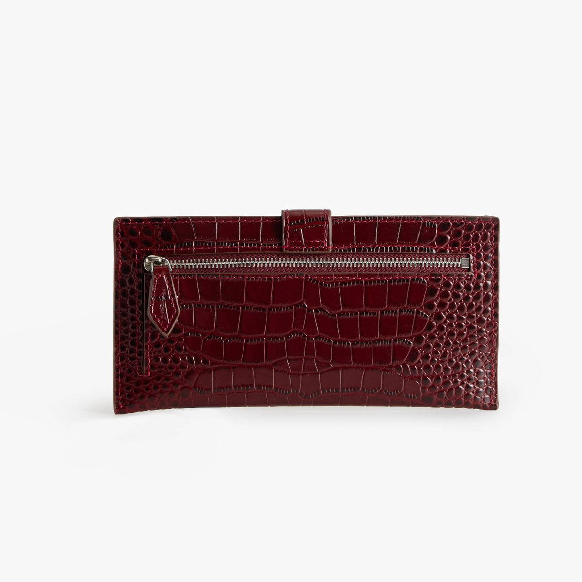 Croc-Embossed Long Wallet