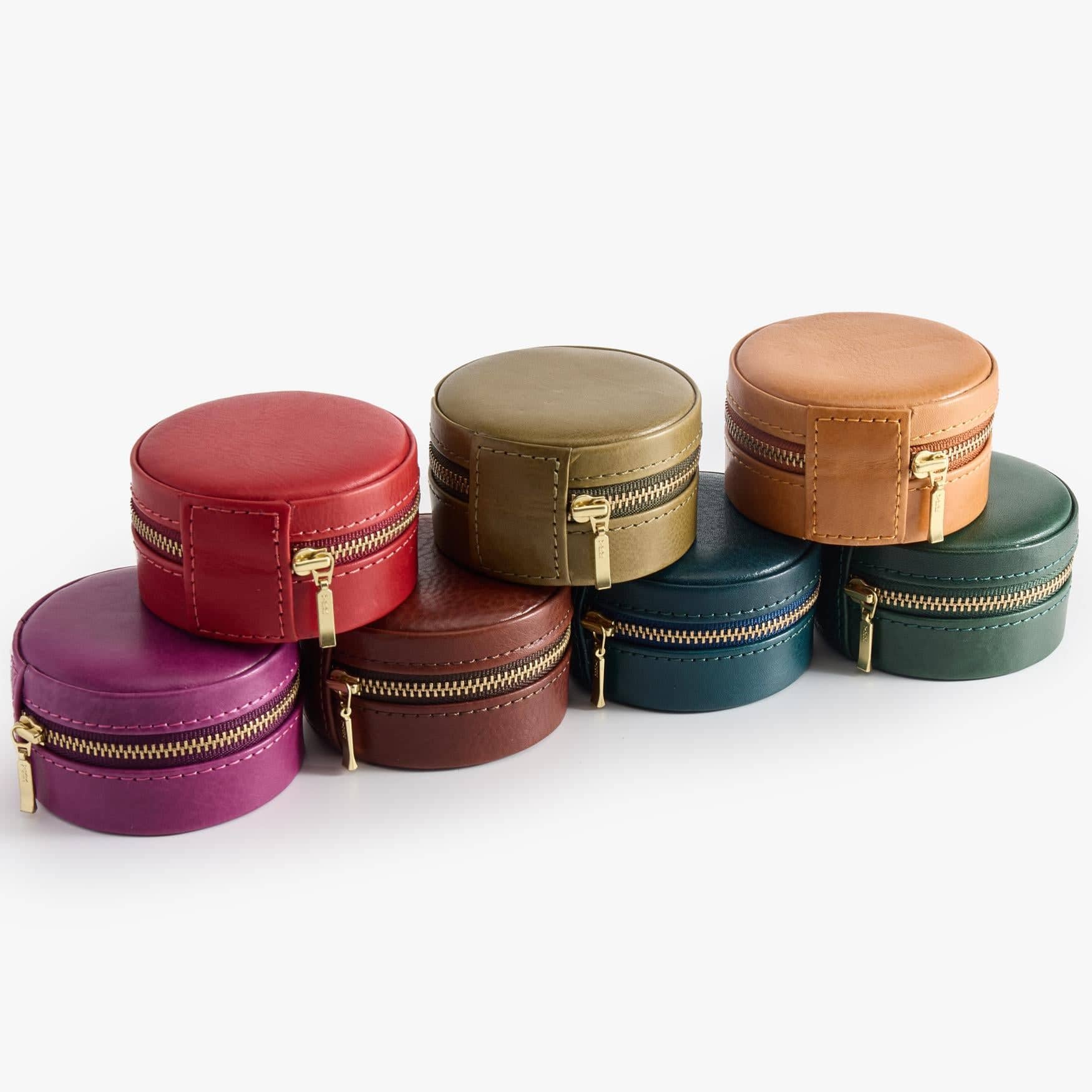 Leather Jewelry Round Case