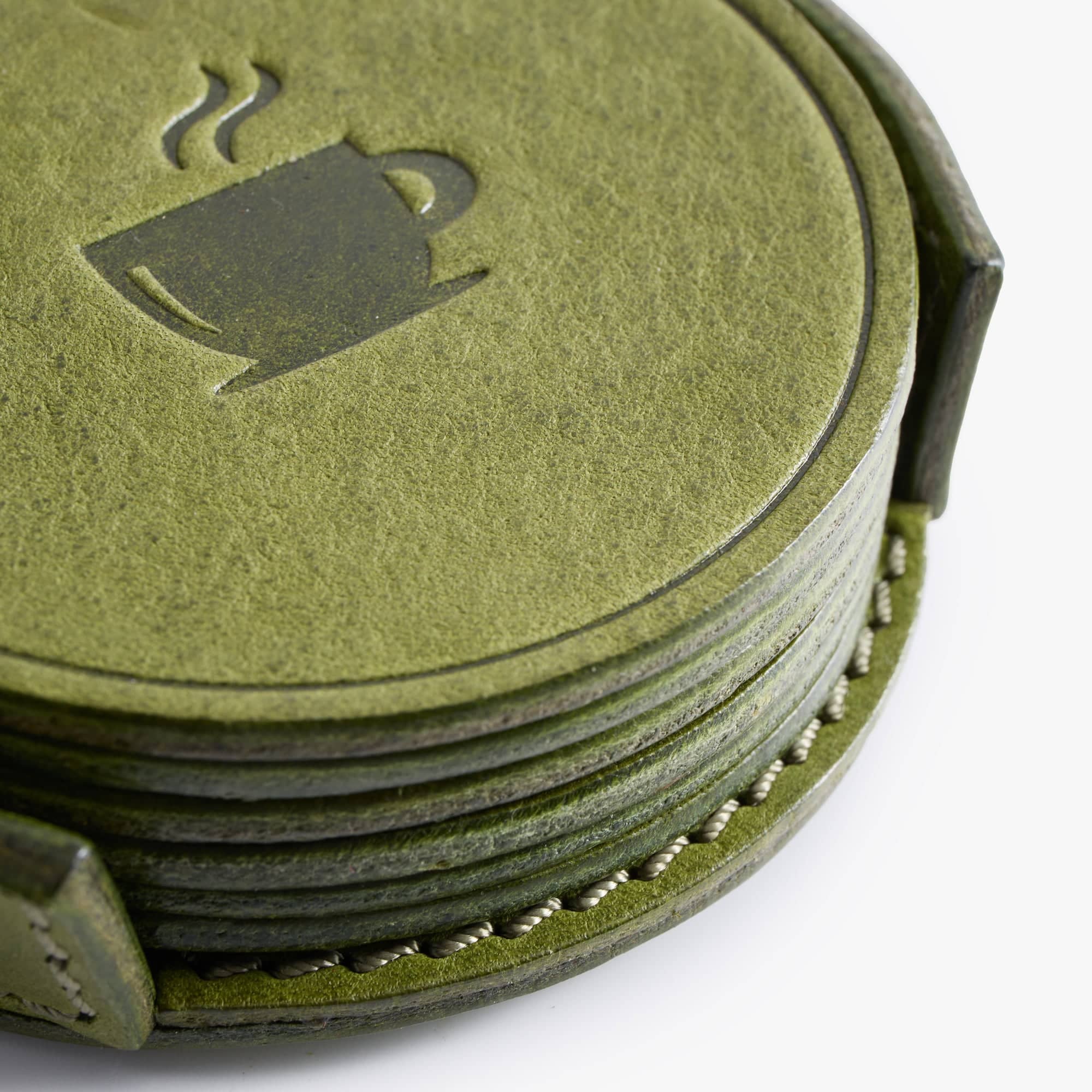 Handcrafted Leather Coaster Set