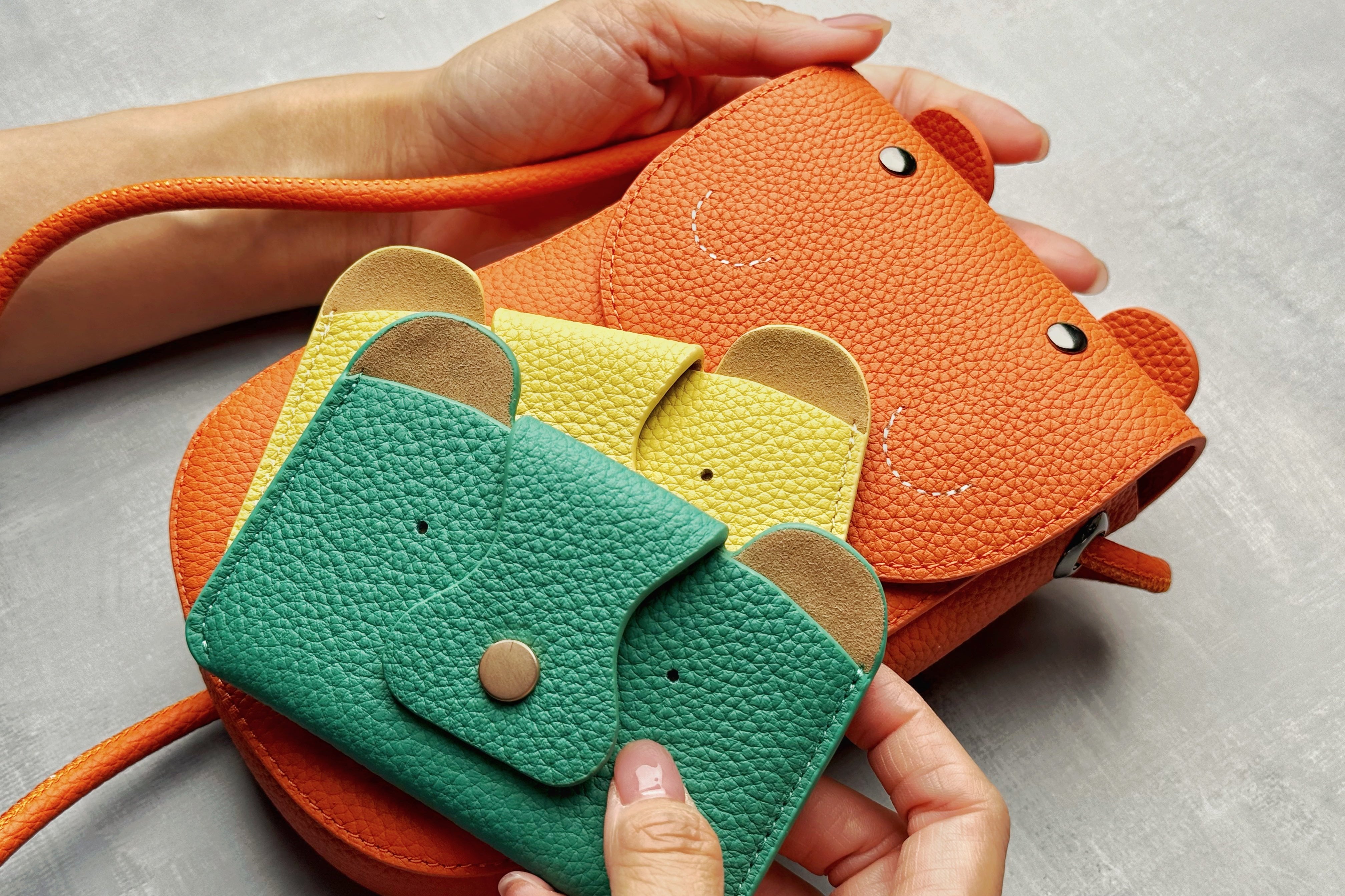 Little Bear Leather Card Holder