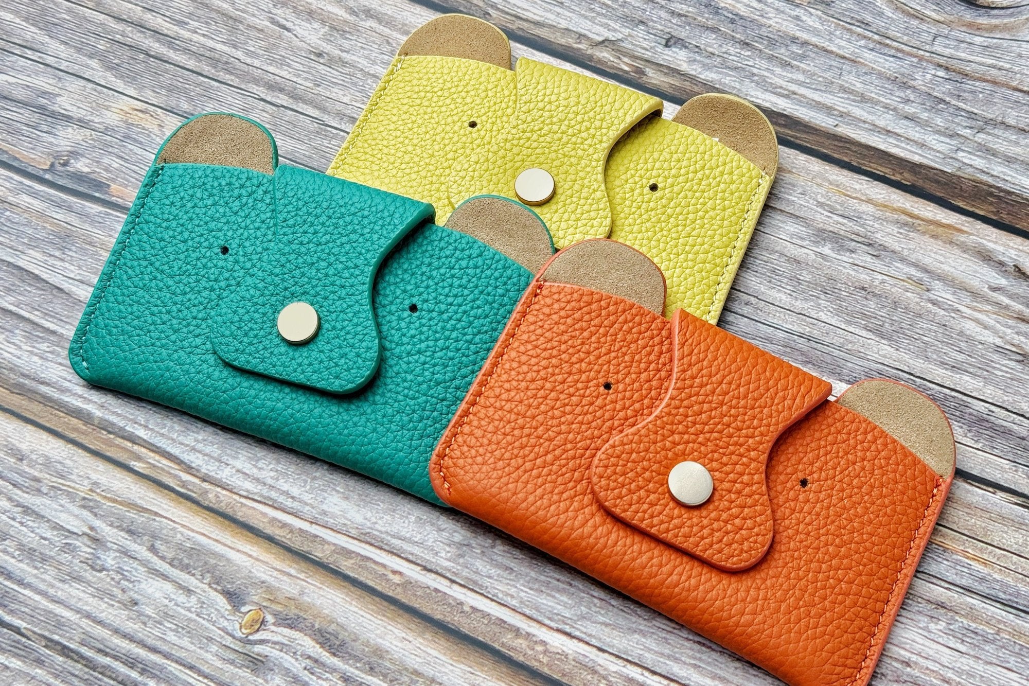 Little Bear Leather Card Holder